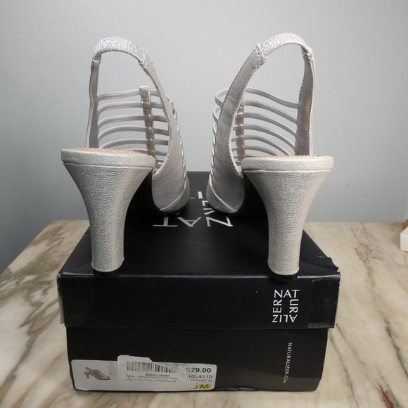 Naturalizer Womens Vanity Open Toe Slip On Slingback Heels 8 - Picture 9 of 14